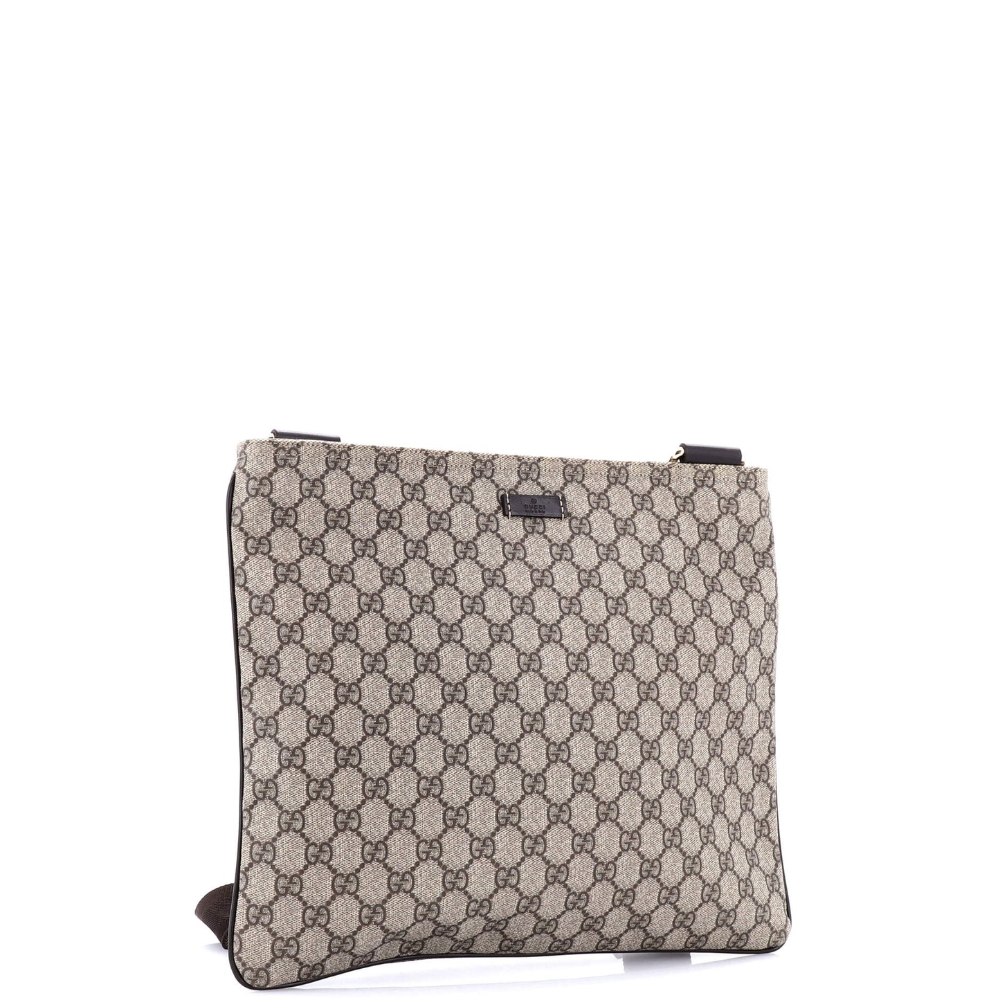 Gucci Zip Top Messenger Bag Gg Coated Canvas Large