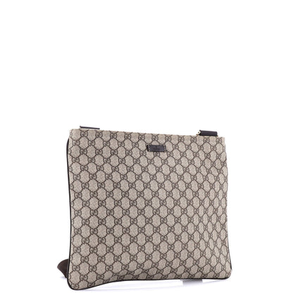 Gucci Zip Top Messenger Bag Gg Coated Canvas Large