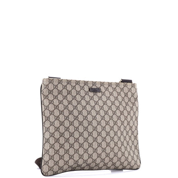 Gucci Zip Top Messenger Bag Gg Coated Canvas Large