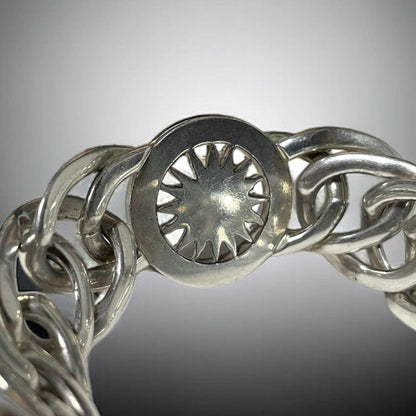 inches Gucci Sun Motif Chain Bracelet Sterling Silver and 18K Yellow Gold 7.48