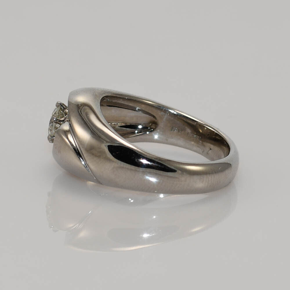 18K White Gold Men'S Diamond Solitaire Ring By