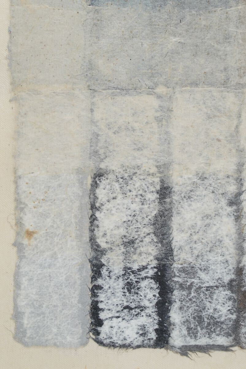 Framed Hisashi Momose Signed Original Painting Mixed media "Square Strips"