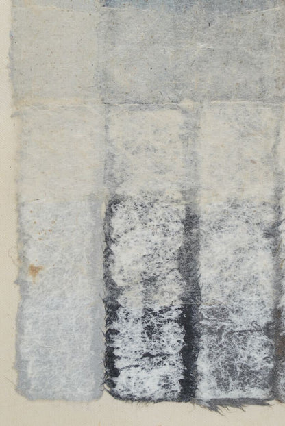 Framed Hisashi Momose Signed Original Painting Mixed media "Square Strips"