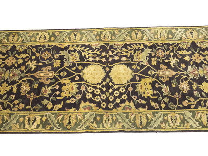 Hand-Knotted Agra Jaipur Floral Oriental Runner