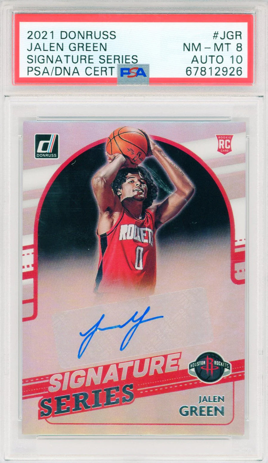 Jalen Green Autographed 2021 Panini Donruss Signature Series Rookie Card #Jgr (P
