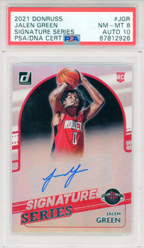 Jalen Green Autographed 2021 Panini Donruss Signature Series Rookie Card #Jgr (P