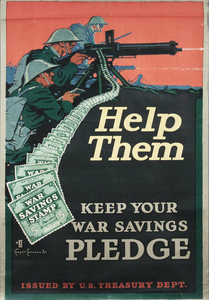 Casper Emerson Help Them " Lithograph Advertising Black & White