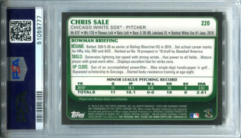 Chris Sale Autographed 2011 Bowman Chrome Rookie Card (Psa)