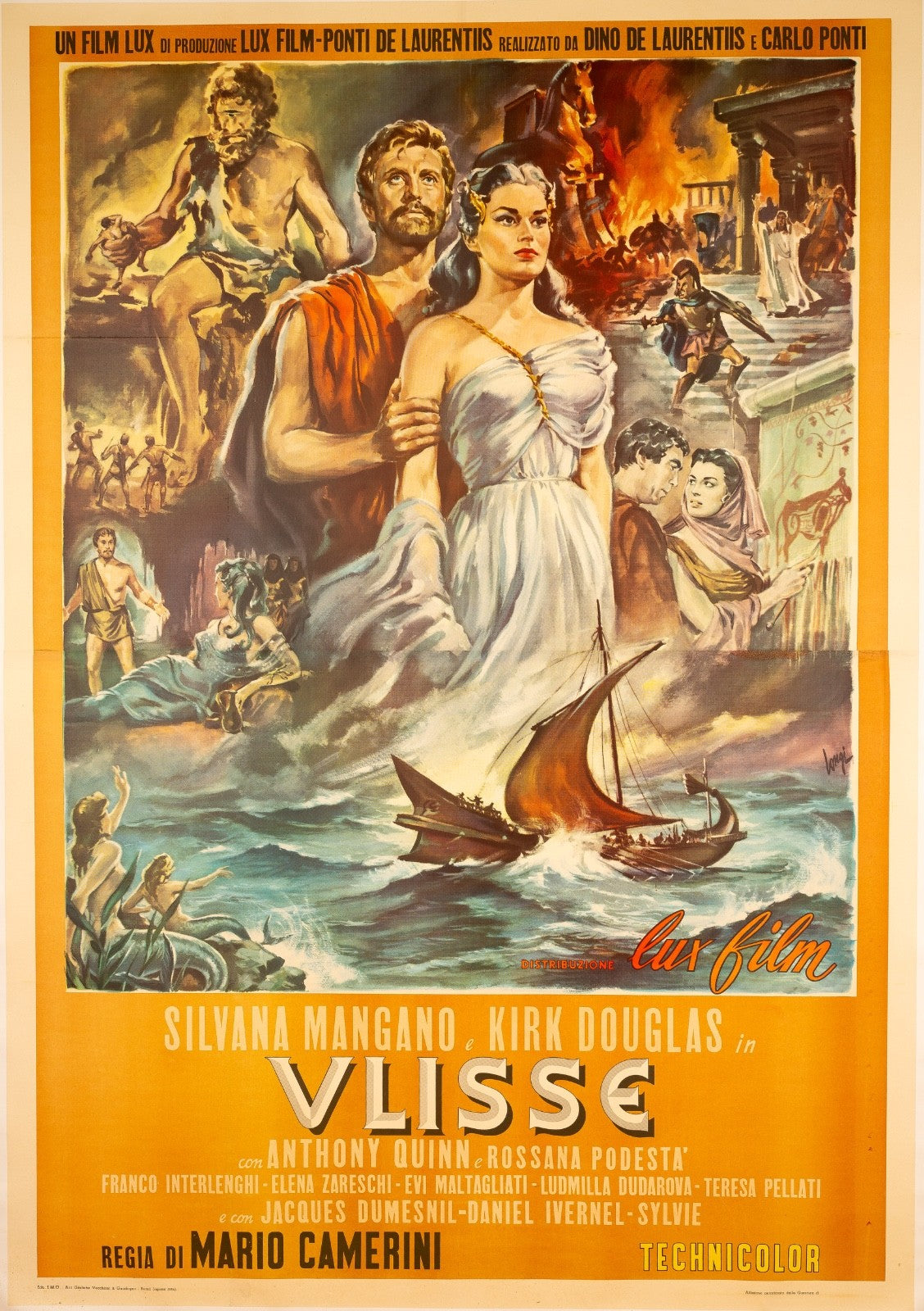 Ulisse (The Odyssey) 1954 Orig Italian 2-Sheet Poster Kirk Douglas Longhi