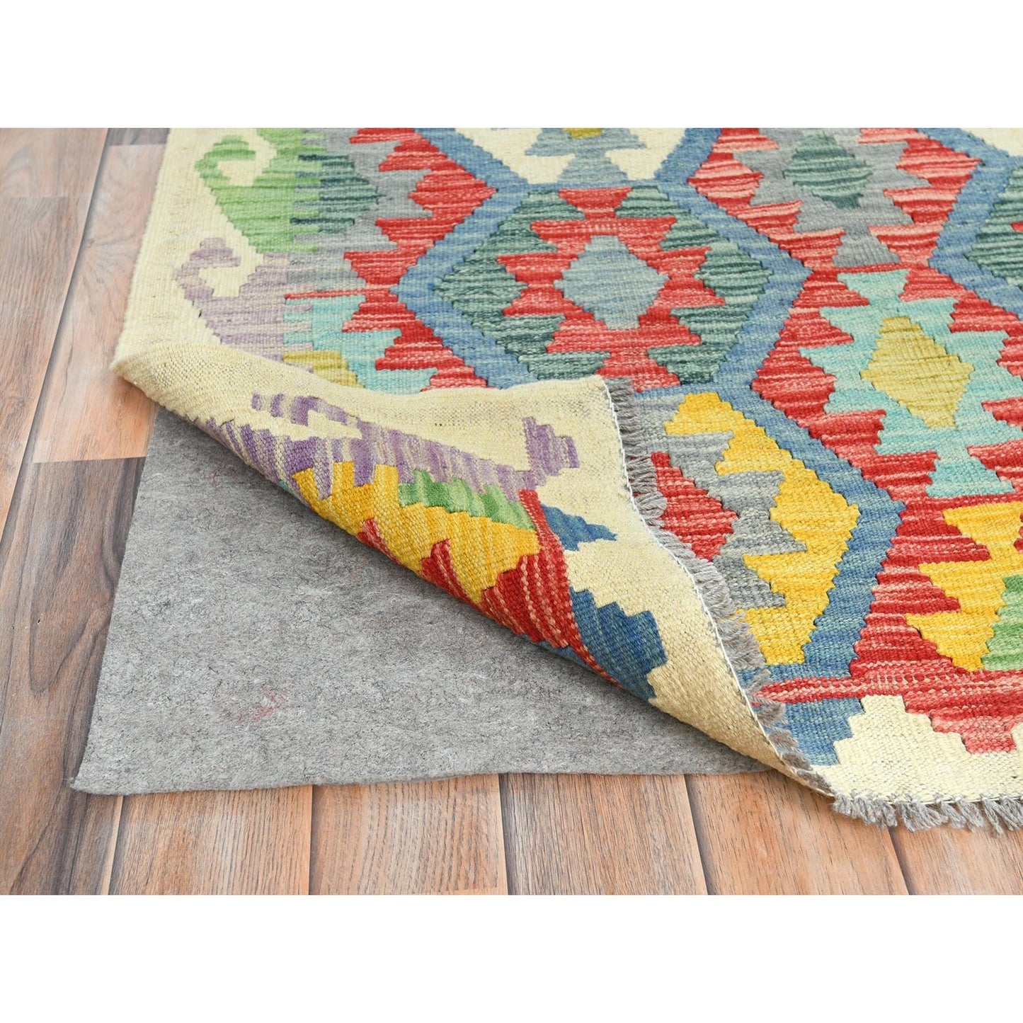 10'1"X13'1" Colorful Hand Woven Afghan Kilim Soft Wool Oriental Rug