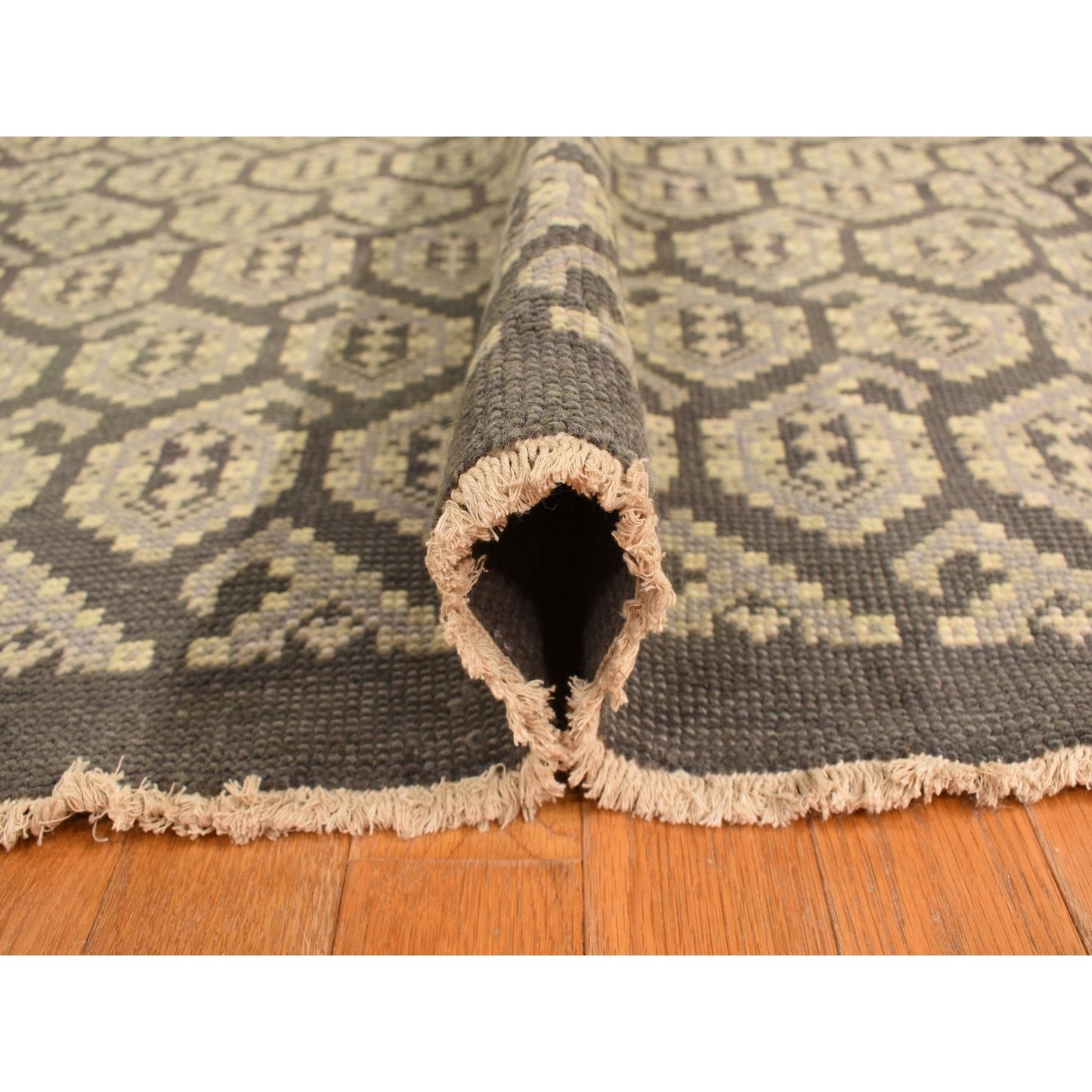 11'8"X15' Carbon Gray Turkish Knot Oushak Wool Hand Knotted Oversized Rug