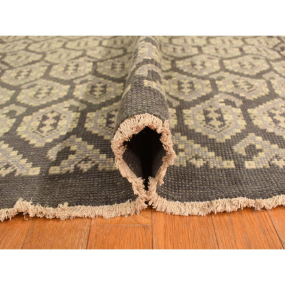 11'8"X15' Carbon Gray Turkish Knot Oushak Wool Hand Knotted Oversized Rug