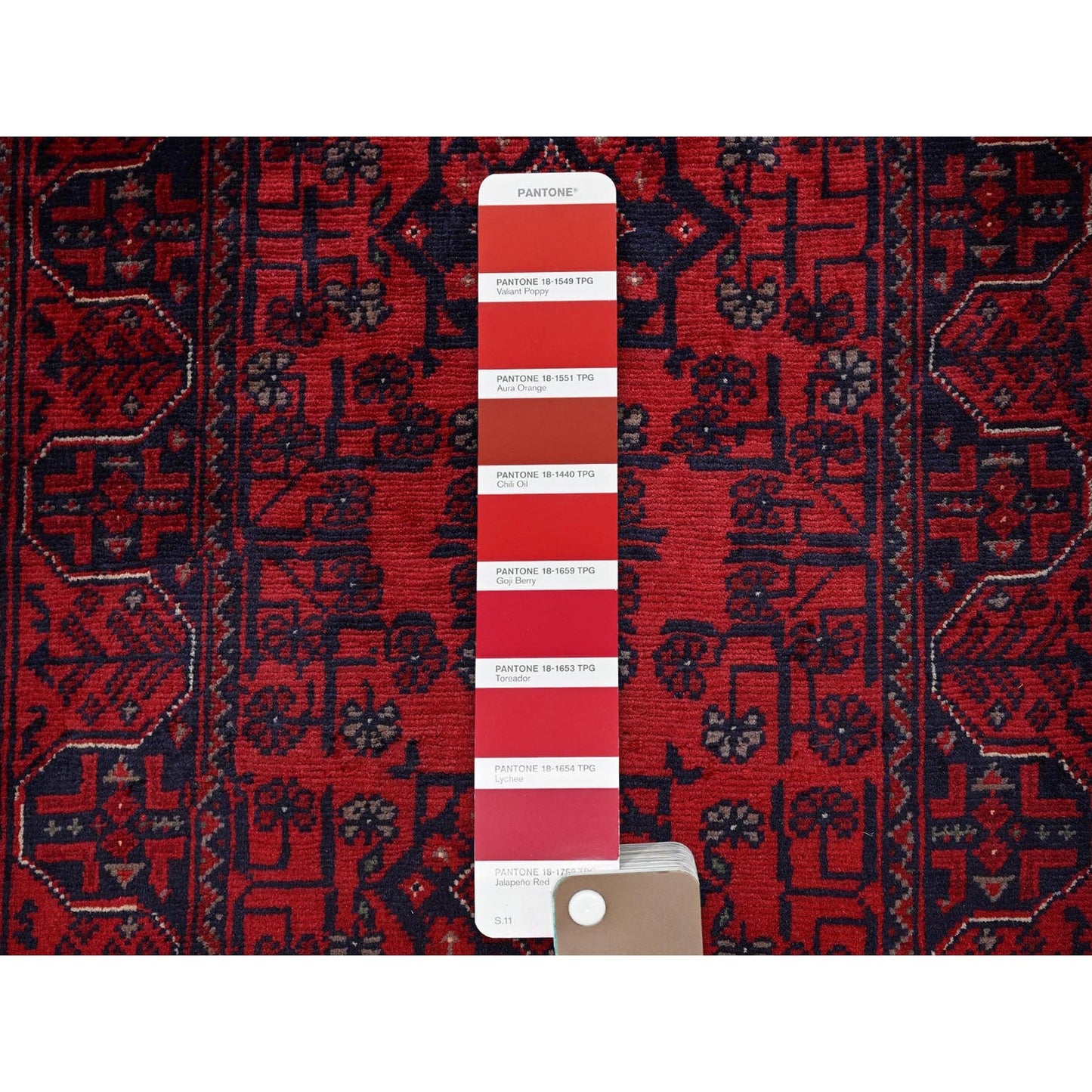 1'10"X5'1" Red Afghan Khamyab Tribal Design Wool Hand Knotted Runner Rug