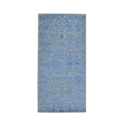 2'5"X6'1" Fine Broken Cypress Tree Design Wool And Art Silk Runner Rug