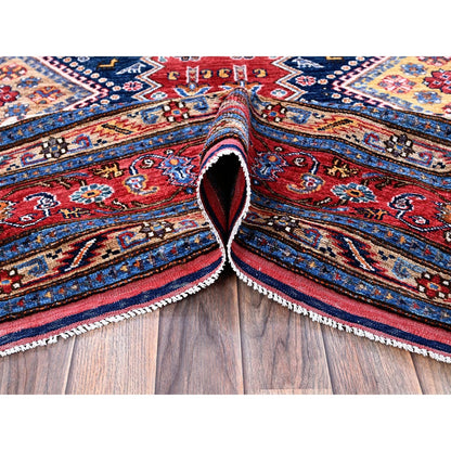 8'3"X10' Ajax Red Afghan Caucasian Design Revival Hand Knotted All Wool Rug