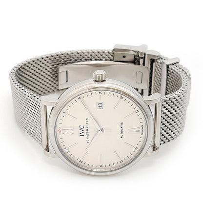 Iwc Portofino Automatic Date Iw356505 Silver Men'S Used Watch #6119