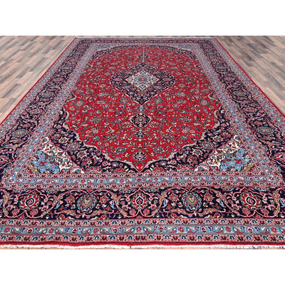 9'6"X13'5" Portia Red Hand Knotted Wool Tribal Floor Vintage Kishoon Rug