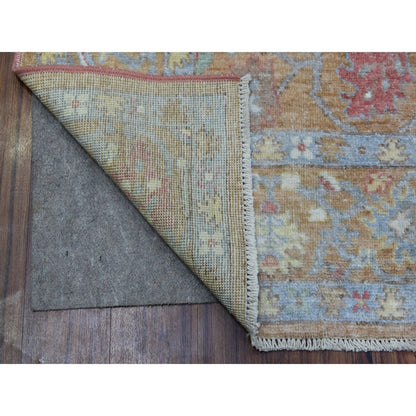 6'1"X8'10" Honey Brown Angora Oushak Hand Knotted 100% Afghan Wool Rug