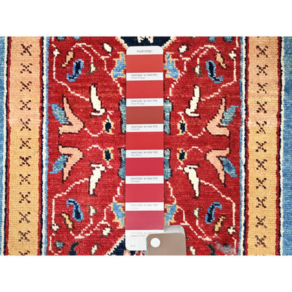 2'9"X17'5" Fire Engine Red Peshawar Seerape Heris Runner Oriental Rug