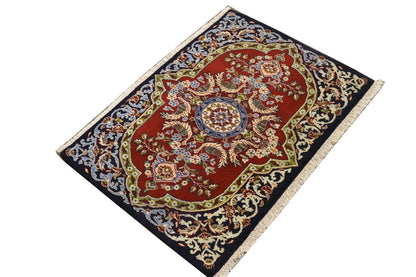 Rug handmade wool birds oriental 2x3 classic home decor carpet