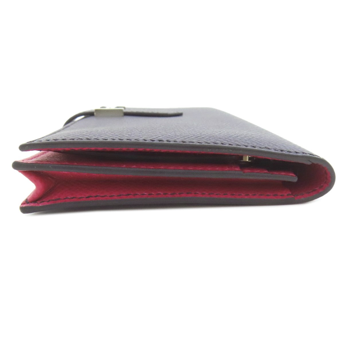 wallet HERMES Bearn soufflet Blue Indigo Rose Purple Silver Hardware Long