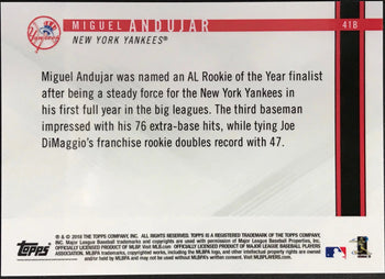 Miguel Andujar 2018 Topps Rookie Card #41B