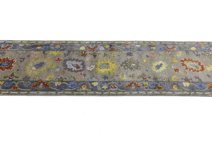 Handmade Oushak Floral Runner Rug 2'5X9'9 ft Colorfast Kitchen Carpet