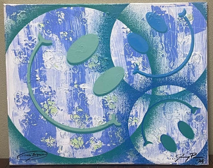 Acrylic Canvas Signed Art Painting Spray Smile Nicolai Bergmann Jimmy Paintz