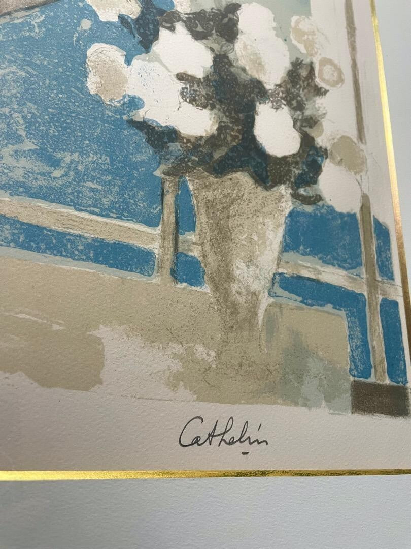Bernard Cathelin Signed Original Lithograph Still Life Art Print Framed Paris