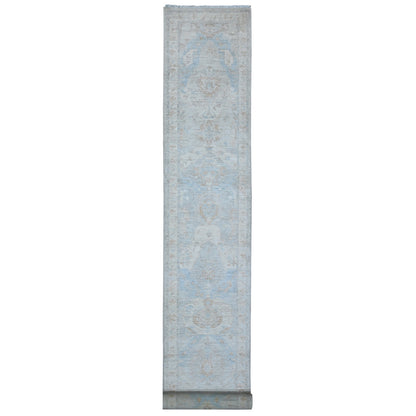 2'6"X18'10" Gray All Over Geometric Leaf Design Xl Runner Oriental Rug