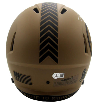 Pat Freiermuth Signed Salute To Service Full Size Replica Helmet Steelers Bas