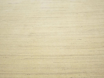 Cream Solid Hand-Loomed 8X8 Gabbeh Wool Rug