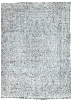 Carpet 6'7X9 ft Antique Overdyed Distressed Vintage Oriental Rug Muted Floral