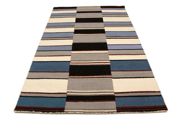 Hand-Tufted Modern Rug Plush 5X8 Multicolored