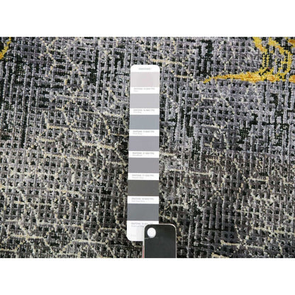 8'X10'3" Gray Golden Dragons Chinese Inspired Wool/Silk Hand Knotted Rug