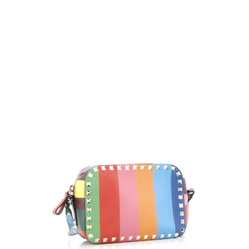 Valentino Garavani Rockstud 1973 Camera Crossbody Bag Striped Leather