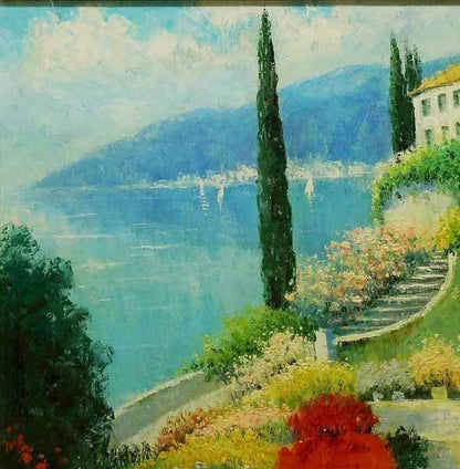 Robin Scott Original Oil Painting On Canvas Mediterranean Landscape Signed F20