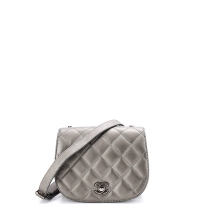 Chanel Cc Saddle Messenger Quilted Calfskin Mini