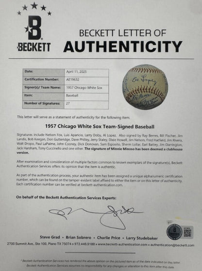 1957 Chicago White Sox Team Signed Baseball (27)