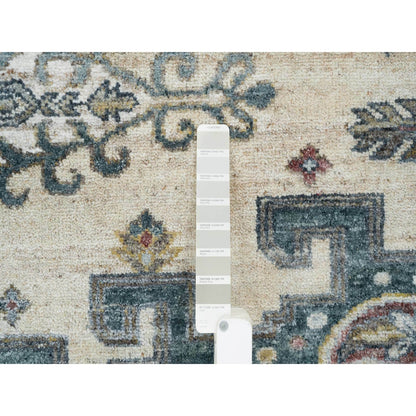 8'X10' Ivory Hand Knotted Reimagined Viss Design Pure Wool Oriental Rug
