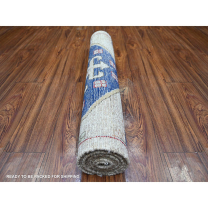 3'1"X7'9" Tan Color Anatolian Village Inspired Wool Hand Knotted Rug