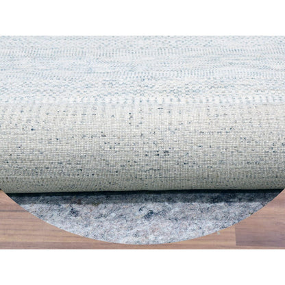 12'X12' Mushroom Gray Wool Hand Knotted Grass Design Round Oriental Rug