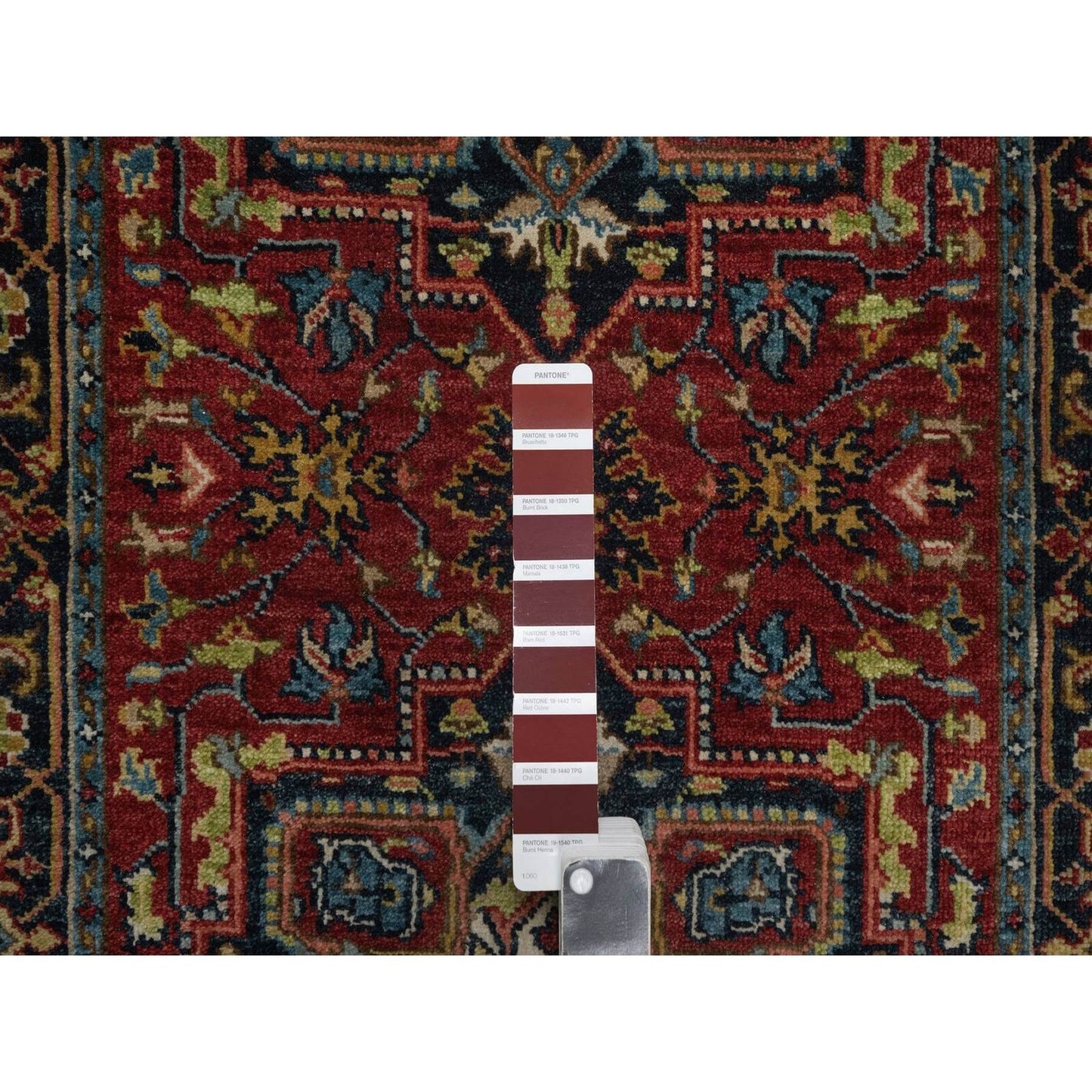 2'7"X20'4" Red Hand Knotted Wool Runner Rug Antiqued Fine Heris Revival