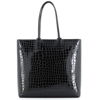 Christian Louboutin Cabata North South Zipped Tote Crocodile Embossed Leather