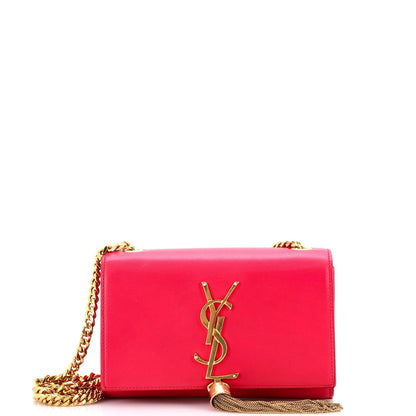 Saint Laurent Classic Monogram Tassel Crossbody Bag Leather Small
