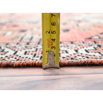 3'7"X6' Brown Hand Knotted Vibrant Wool Rug Oriental Rug