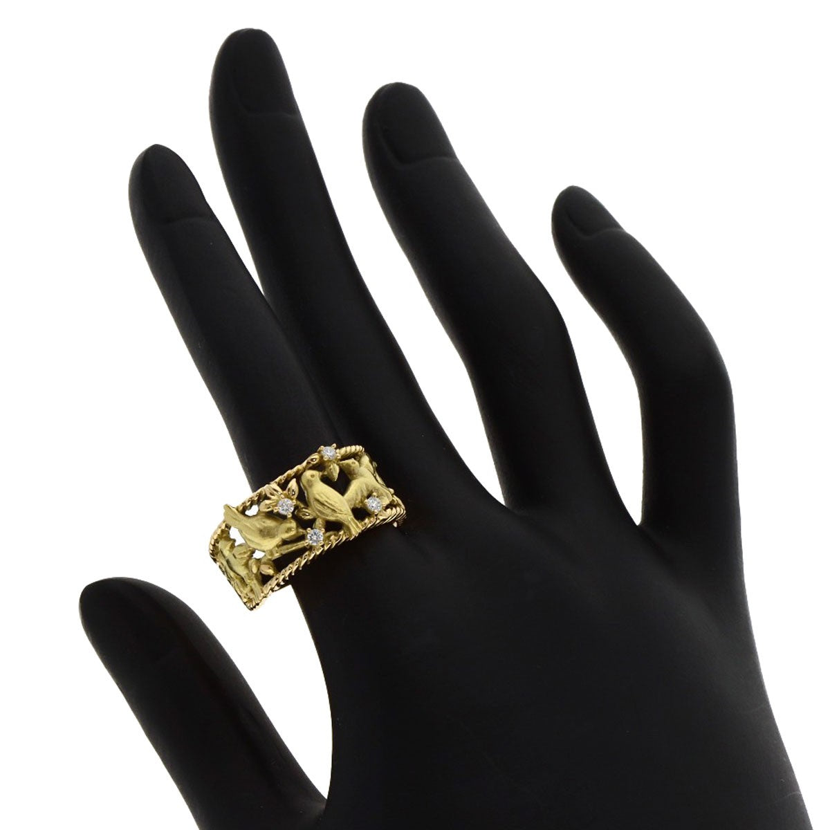 Tasaki Little Bird Diamond Ring K18 Yellow Gold