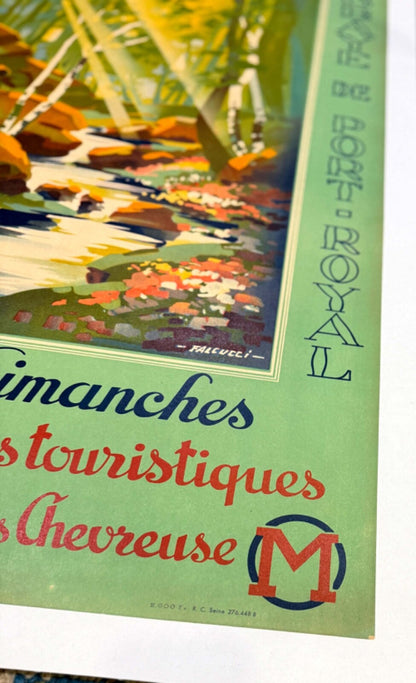 Robert Falcucci Vallee De Chevreuse 1939 Authentic French Travel Poster