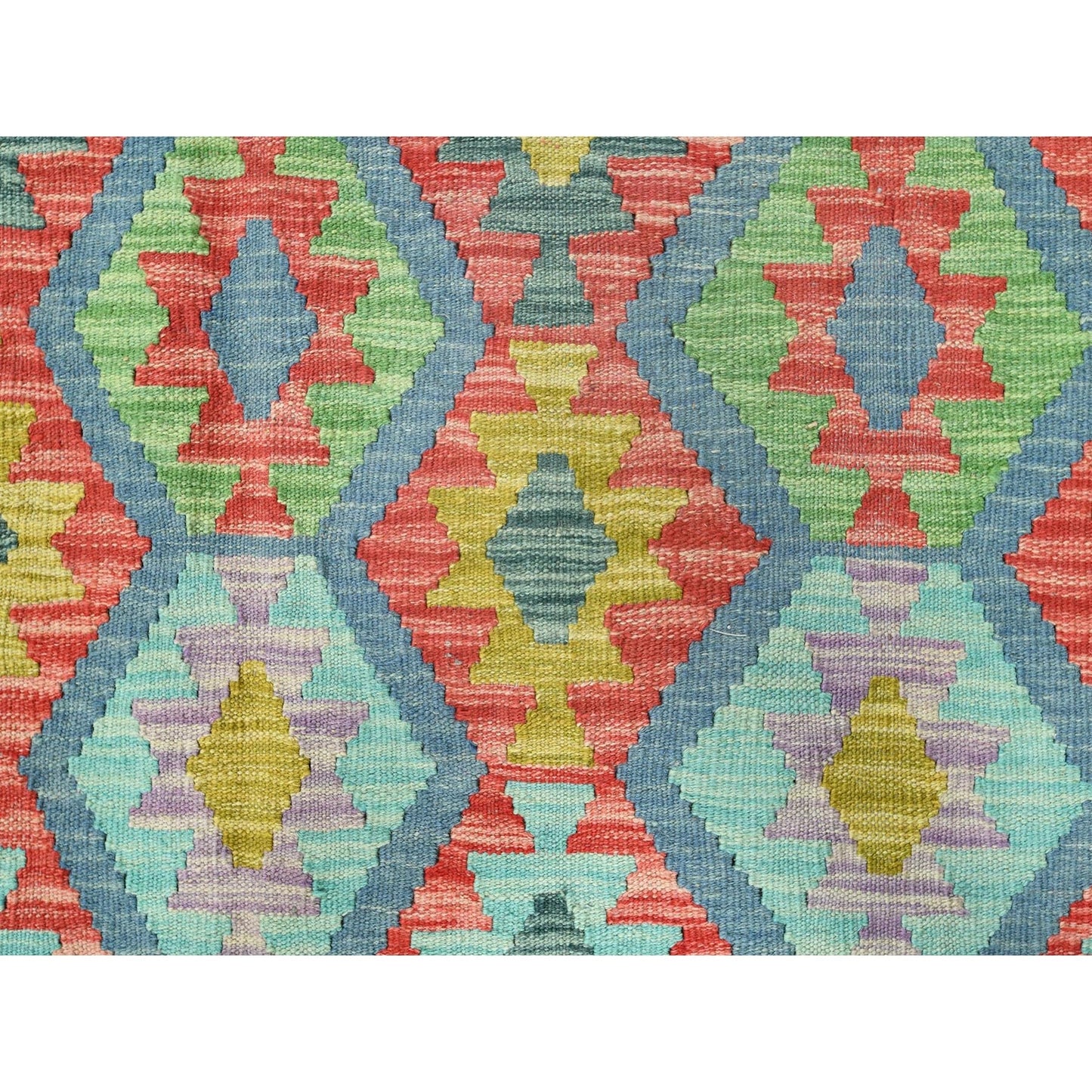 10'1"x13'1" Colorful Hand Woven Afghan Kilim Soft Wool Oriental Rug