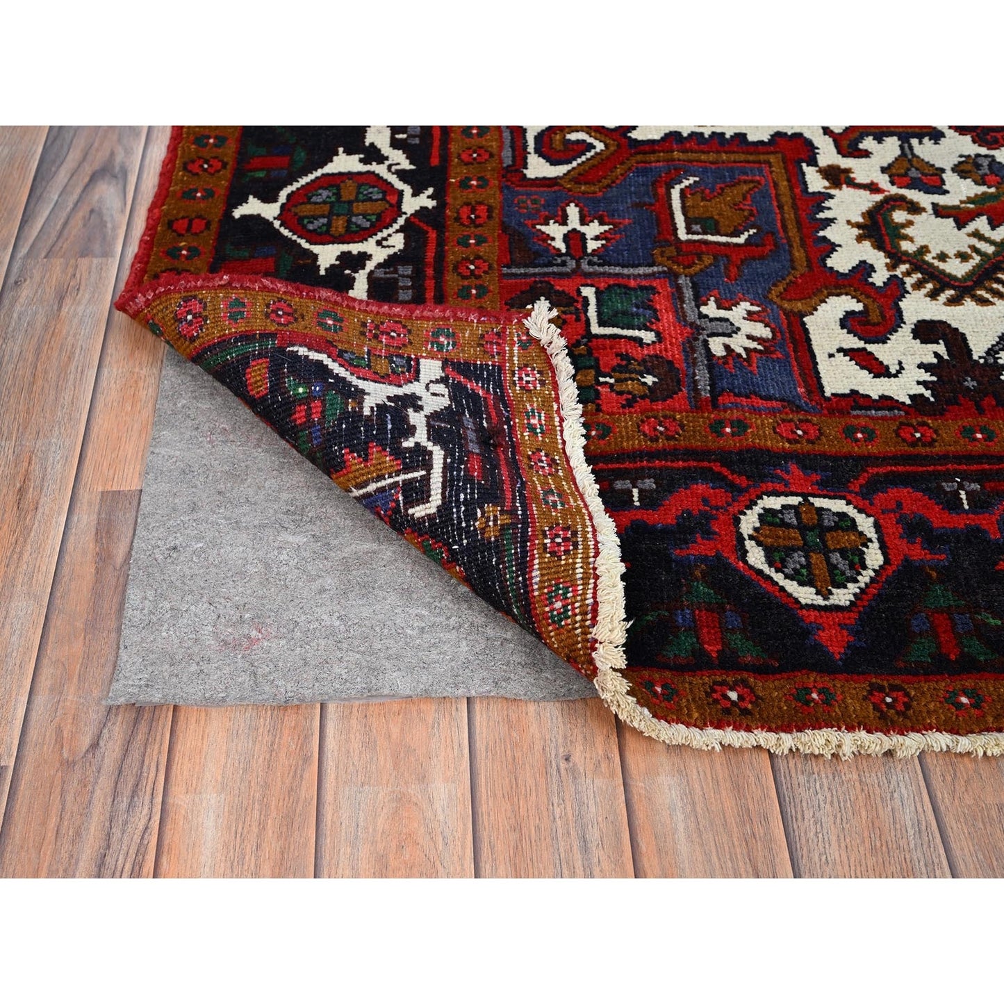 6'7"X9'2" Spanish Red Antique Organic Wool Hand Knotted Oriental Pile Rug